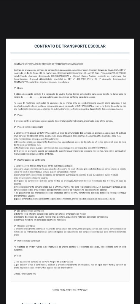 Tela Contrato
